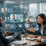 AI candidate matching showing artificial intelligence analyzing resumes and job requirements in recruitment