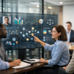 Explainable AI in HR showing transparent AI hiring decisions and recruitment data analysis