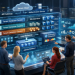 Multi-tenant SaaS design diagram showing shared HR platform architecture with tenant data isolation
