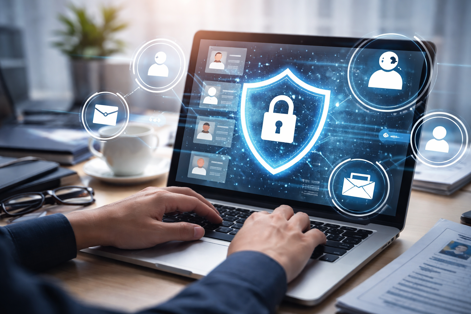Data privacy in recruitment systems showing secure candidate data protection on a digital hiring platform