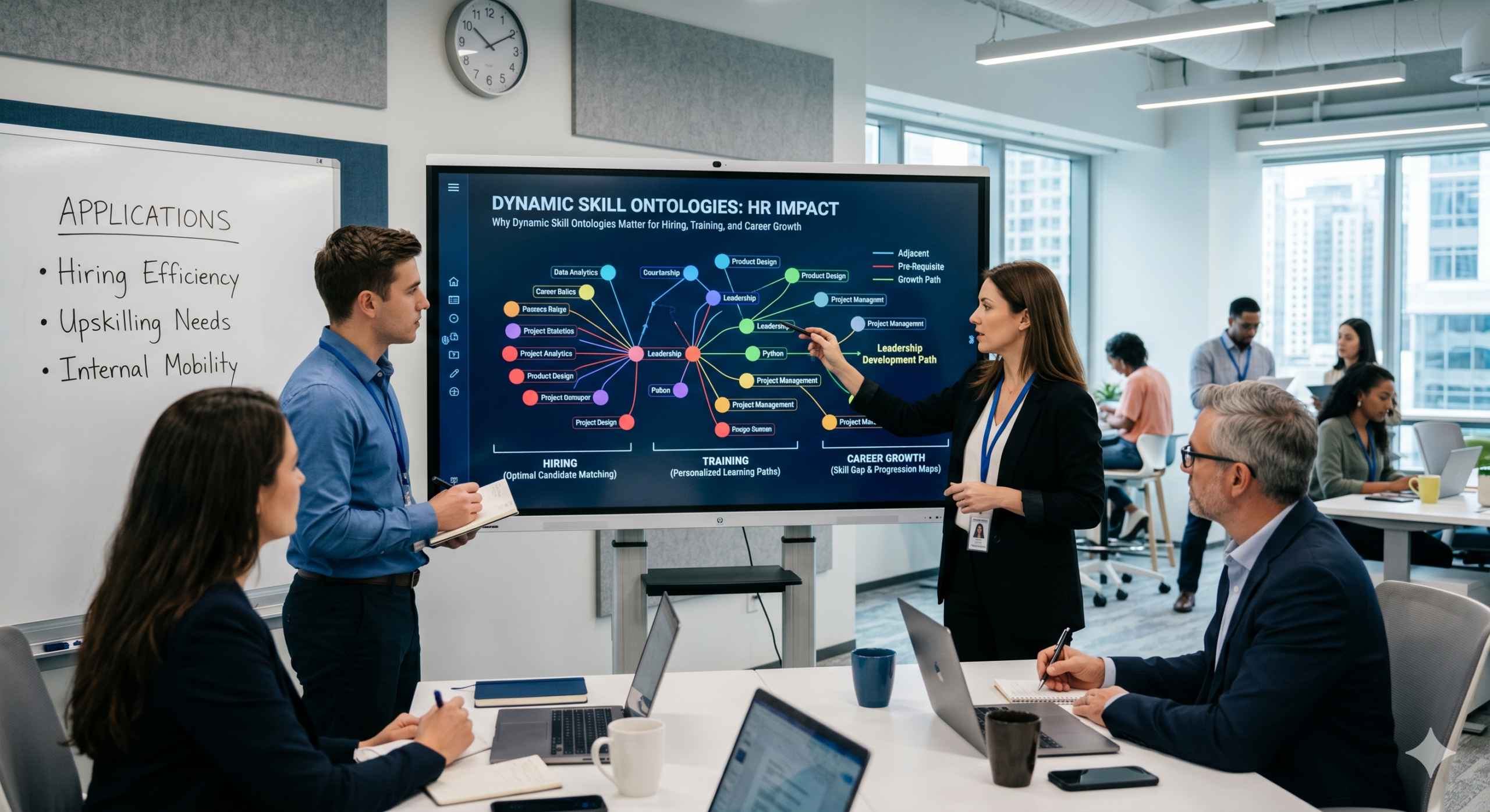HR professionals using Dynamic Skill Ontologies to improve hiring, workforce planning, competency modeling, employee development, and internal mobility strategies